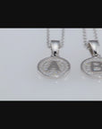 Sterling Silver CZ Initial Pendant Necklace