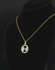 14K Yellow Gold Boy & Girl Heart Pendant Necklace