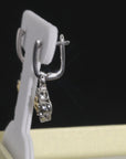 Sterling Silver Two-Tone Clover Drop Earrings
