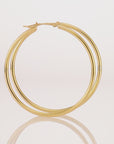 14k Gold Large Hoop Earrings, 2 inch