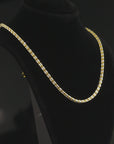 Sterling Silver Two-Tone Diamond-Cut Ice Chain Necklace, Pyramid Design