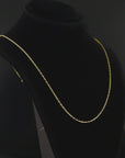 14K Yellow Gold Oval Twist Link Chain Necklace, 1mm