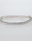 Sterling Silver Simulated Diamond Illusion Set Tennis Bracelet