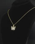 14K Yellow Gold Butterfly Pendant Necklace