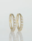 14K Yellow Gold Single Row Lab Diamond Huggie Earrings, 0.14ctw