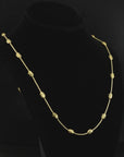 Sterling Silver Gold Plated Diamond-Cut Oval Bead Chain Necklace
