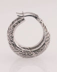 Sterling Silver Diamond-Cut Flat Hoop Earrings, 26mm