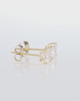 14K Yellow Gold Princess-Cut Lab Diamond Studs, Pushback