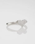 14K White Gold Lab Diamond Heart Ring, 0.31ctw
