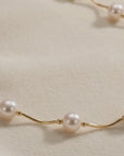 14K Gold Freshwater Pearl Station Necklace