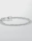 925 Sterling Silver Italian Multi-Row Cable Chain Bracelet, Adjustable 7"-8"
