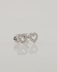 14K White Gold Heart Lab Diamond Studs, 0.25ctw, Screwback