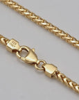 14K Gold Plated Italian Franco Chain Bracelet, Solid Sterling Silver, With Lobster Lock, 7 Inches