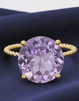 14k Yellow Gold 5 Carat Purple Amethyst Gemstone Ring, "Ms. Luscious"