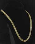925 Sterling Silver Gold Plated Italian Multi-Row Cable Chain Necklace, With Lobster Lock