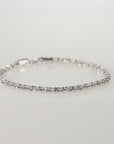 Sterling Silver Diamond-Cut Ice Chain Bracelet, Pyramid Design