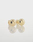 14K Yellow Gold Flat Ball Studs, Pushback
