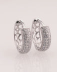Sterling Silver Pave CZ Huggies Hoop Earrings
