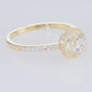 14K Yellow Gold Triple Halo Dome Engagement Ring With Side Stones, By TILO Jewelry