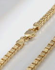 14K Gold Plated Italian Box Chains, Solid Sterling Silver, With Lobster Lock