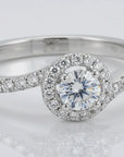 Sterling Silver CZ Halo Engagement Ring