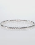 Sterling Silver Diamond-Cut "Tiger" Bead Stretch Bracelet