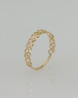 14K Yellow Gold Dainty Heart Link Ring