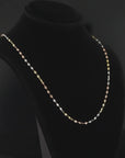 14K Gold Three-Tone Diamond-Cut Mirror Chain Necklace