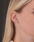 10k Yellow Gold Solitaire Halo Pushback Stud Earrings