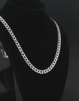 Sterling Silver Italian Curb Chain Necklace, Lobster Lock