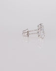14k White Gold Square Zirconia Stud Earrings, Screwback
