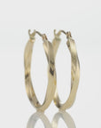 10K Yellow Gold Twisted Classic Hoop Earrings