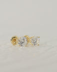 14K Gold Lab Diamond Stud Earrings, 1.50ctw, With Screw Backs