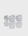 14K White Gold Round Brilliant-Cut Lab Diamond Stud Earrings, Screwback
