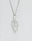 14K White Gold Lab Diamond Open Heart Pendant Necklace, 0.17ctw