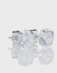 10K White Gold Classic Solitaire Stud Earrings, Pushback