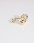14k Yellow Gold Ball Stud Earrings with Spiral Engraving