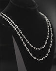 925 Sterling Silver Paperclip Chain Necklace, 3mm Thin, With Secure Lobster Lock