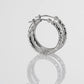 14K White Gold Diamond-cut Round Hoop Earrings, Hand Engraved X Diamond-cut Round Hoop Earrings, Small Medium Large Hoops