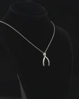 Sterling Silver Wishbone Pendant Necklace