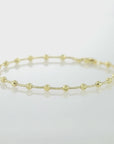 Sterling Silver Gold Plated Diamond-Cut Moon Bracelet