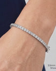 Sterling Silver Princess-Cut Tennis Bracelet