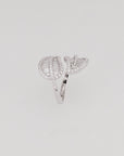 Sterling Silver Cubic Zirconia Leaf Statement Ring