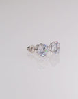 Bundle Set of 3! 14k White Gold Classic Solitaire Stud Earrings, Screw Backings (Unisex)