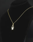 14K Yellow Gold Little Girl Pendant Necklace