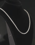 Sterling Silver Diamond-Cut Ice Chain Necklace, Pyramid Design