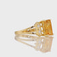 Natural Citrine Gemstone Ring, 14k Gold Ring with Natural Diamonds