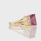 Natural Amethyst Gemstone Ring, 14k Gold Ring with Natural Diamonds