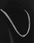 925 Sterling Silver Italian Multi-Row Cable Chain Necklace