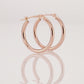 10K Rose Gold Classic Round Hoop Earrings, All Sizes Available